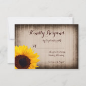 Rustic Barn Wood Sunflower Wedding RSVP-kaarten RSVP Kaartje (Voorkant)