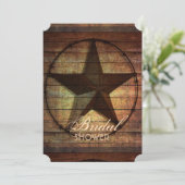Rustic Barn Wood Texas Star western vrijgezellenfe Kaart (Staand voorkant)