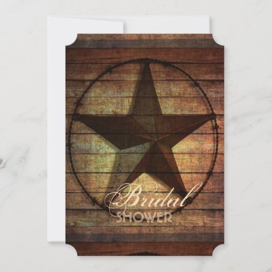 Rustic Barn Wood Texas Star western vrijgezellenfe Kaart (Voorkant)