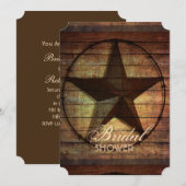 Rustic Barn Wood Texas Star western vrijgezellenfe Kaart (Voorkant / Achterkant)