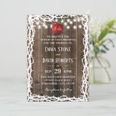 Rustic Barn Wood Thorn Lijst Fairy Tale Wedding Kaart (Staand voorkant)