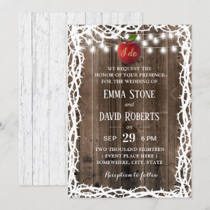 Rustic Barn Wood Thorn Lijst Fairy Tale Wedding Kaart