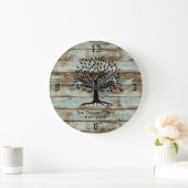 Rustic Barn Wood  Tree Familie Grote Klok (Huis)