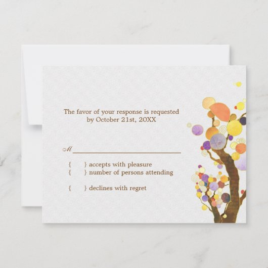 Rustic Barn Wood Trees Ranch Wedding RSVP (Achterkant)