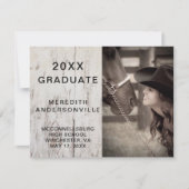 Rustic Barn Wood Twee Foto Afstuderen Viering Kaart (Voorkant)