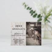 Rustic Barn Wood Twee Foto Afstuderen Viering Kaart (Staand voorkant)
