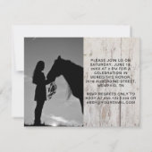 Rustic Barn Wood Twee Foto Afstuderen Viering Kaart (Achterkant)
