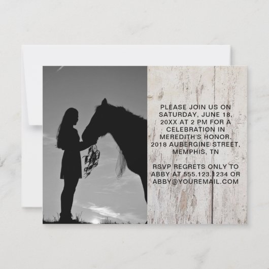 Rustic Barn Wood Twee Foto Afstuderen Viering Kaart (Achterkant)