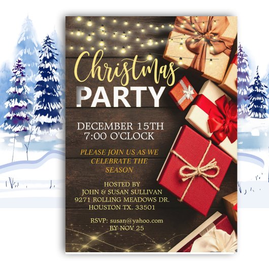 Rustic Barn Wood - Uitnodiging voor Kerstmis