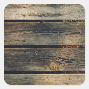 Rustic Barn Wood Vierkante Sticker