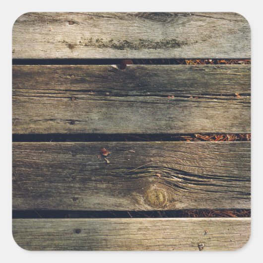 Rustic Barn Wood Vierkante Sticker (Voorkant)