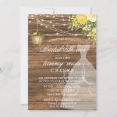 Rustic Barn Wood Vrijgezellenfeest - Geel Kaart (Voorkant)