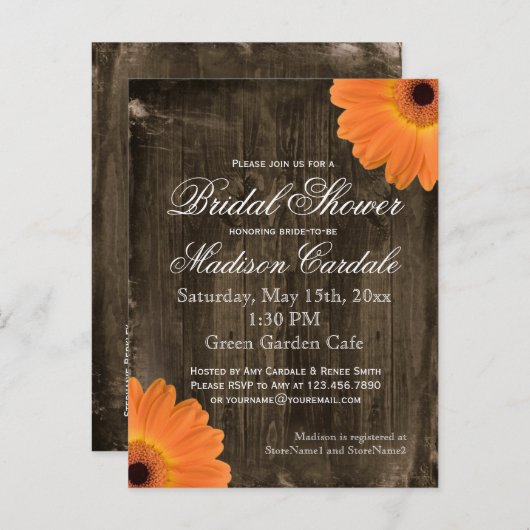 Rustic Barn Wood Vrijgezellenfeest nodigt BRIEFKAA Uitnodiging Briefkaart (Voorkant / Achterkant)