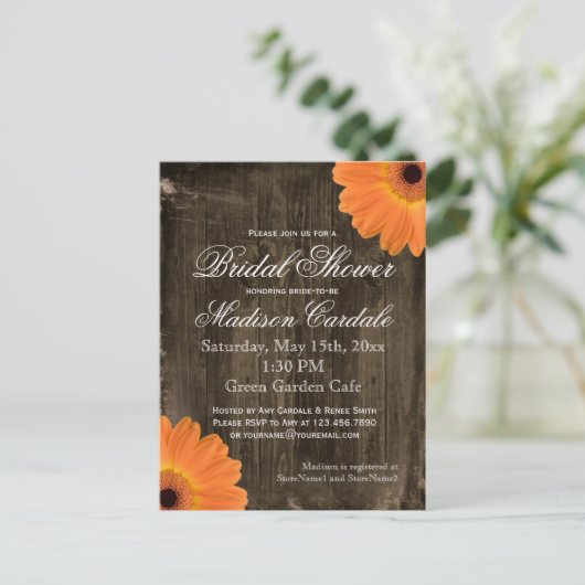 Rustic Barn Wood Vrijgezellenfeest nodigt BRIEFKAA Uitnodiging Briefkaart (Staand voorkant)