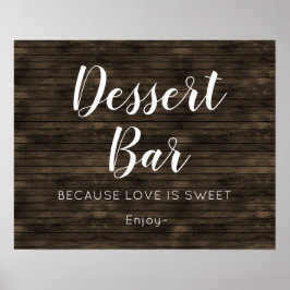 Rustic Barn Wood Wedding Dessert Bar Poster