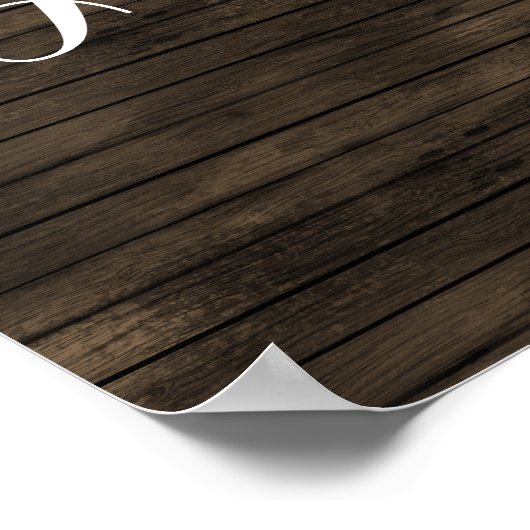 Rustic Barn Wood Wedding-gebaar Poster (Hoek)