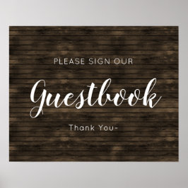 Rustic Barn Wood Wedding-gebaar Poster