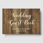 Rustic Barn Wood Wedding Guest Book Gastenboek (Voorkant)