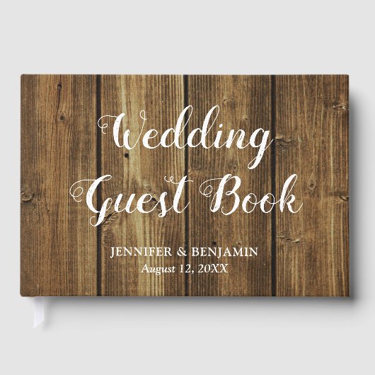 Rustic Barn Wood Wedding Guest Book Gastenboek (Voorkant)
