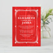 Rustic Barn Wood Wedding Invitations Kaart (Staand voorkant)