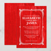 Rustic Barn Wood Wedding Invitations Kaart (Voorkant / Achterkant)