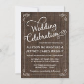 Rustic Barn Wood Wedding Invitations Kaart (Voorkant)