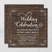 Rustic Barn Wood Wedding Invitations Kaart (Voorkant / Achterkant)