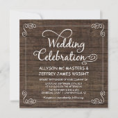 Rustic Barn Wood Wedding Invitations Kaart (Voorkant)