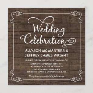 Rustic Barn Wood Wedding Invitations Kaart