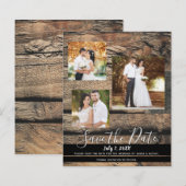 Rustic Barn Wood Wedding Photo Save the Date (Voorkant / Achterkant)