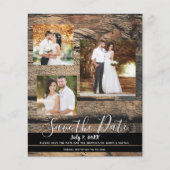 Rustic Barn Wood Wedding Photo Save the Date (Voorkant)