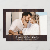 Rustic Barn Wood Wedding Photo Save the Date Cards (Voorkant / Achterkant)