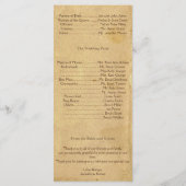 Rustic Barn Wood Wedding Programme Programmakaart (Achterkant)