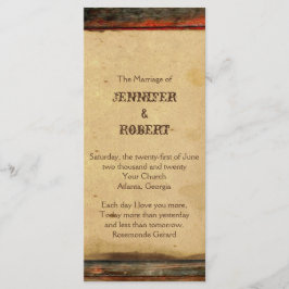 Rustic Barn Wood Wedding Programme Programmakaart