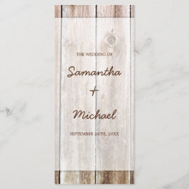 Rustic Barn Wood Wedding Programme Programmakaart