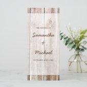 Rustic Barn Wood Wedding Programme Programmakaart (Staand voorkant)