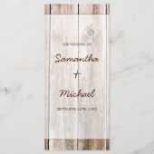 Rustic Barn Wood Wedding Programme Programmakaart (Voorkant)