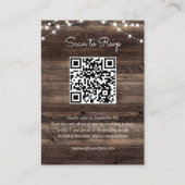 Rustic Barn Wood Wedding QR Code RSVP Informatiekaartje