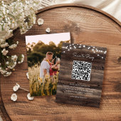 Rustic Barn Wood Wedding QR Code RSVP Informatiekaartje