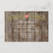 Rustic Barn Wood Wedding Reception Enclosure Card Informatiekaartje (Voorkant)