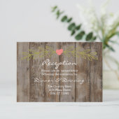 Rustic Barn Wood Wedding Reception Enclosure Card Informatiekaartje (Staand voorkant)