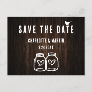 Rustic Barn Wood Wedding Save the Date Briefkaart