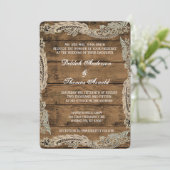 Rustic Barn Wood Wedding Uitnodiging (Staand voorkant)