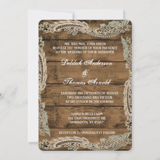 Rustic Barn Wood Wedding Uitnodiging