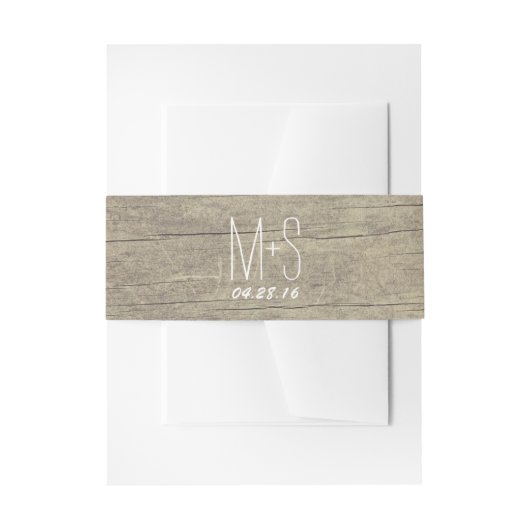 Rustic Barn Wood Wedding Uitnodigingen Wikkel (Voorkant Voorbeeld)