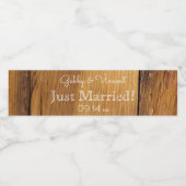 Rustic Barn Wood Wedding Waterfles Etiket (Enkel label)