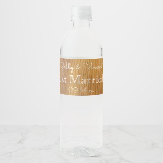 Rustic Barn Wood Wedding Waterfles Etiket (Voorkant)