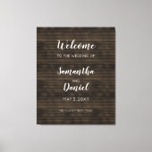 Rustic Barn Wood Wedding Welcome Sign Canvas Afdruk (Voorkant)