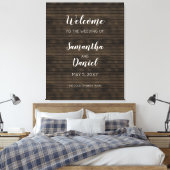 Rustic Barn Wood Wedding Welcome Sign Canvas Afdruk (Insitu (Slaapkamer))