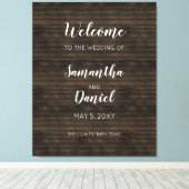 Rustic Barn Wood Wedding Welcome Sign Canvas Afdruk (Insitu (Houten vloer))